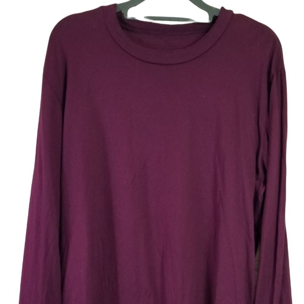 AG Supply Adriano Goldschmied Mens Maroon Knit Cotton Long Sleeve T-Shirt Large